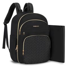KABAQOO diaper bag backpack waterproof exterior supports daily outings