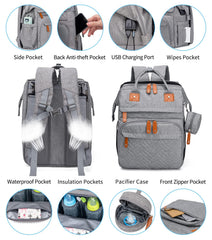 KABAQOO diaper bag with insulated bottle pockets to keep feeds handy