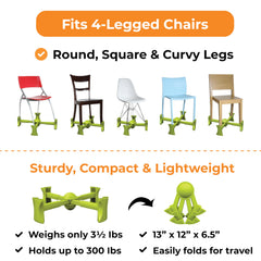 KABOOST booster seat with non-slip feet protecting the floor surface.