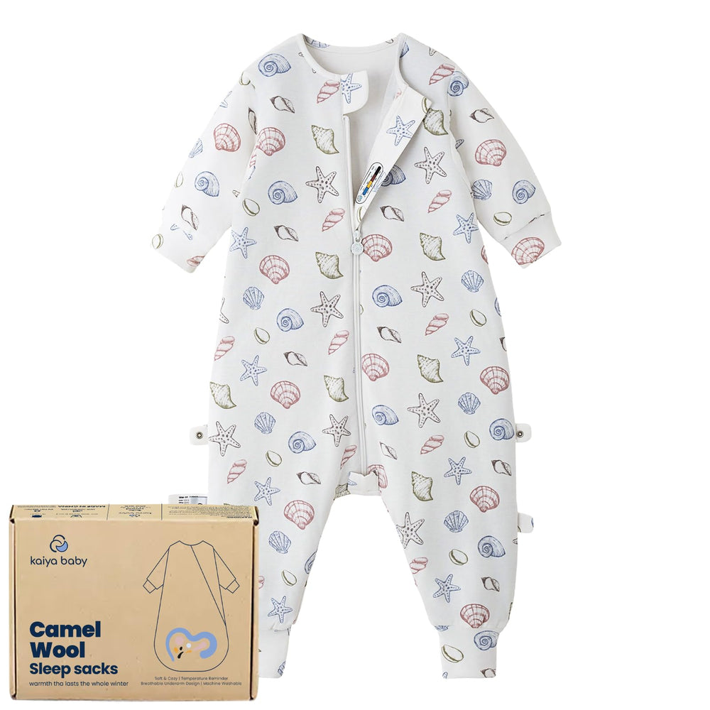 Kaiya Baby sleep sack shell front view shows soft organic cotton for cozy sleep.