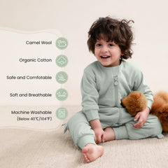 Kaiya Baby sleep sack side zip detail highlights easy diaper changes.