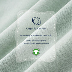 Kaiya Baby sleep sack temperature sticker close-up indicating skin-friendly tech