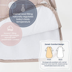 Kaiya Baby sleeping bag neckline design keeps baby secure and comfortable.