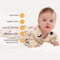 Kaiya Baby temperature sticker close-up shows skin-contact temp for easy adjustments