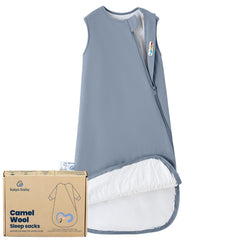 Kaiya Baby unisex sleeping sack front view with dual zippers for easy night diaper changes.