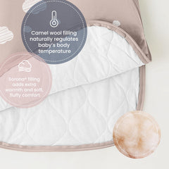 Kaiya Baby wearable blanket for babies enabling easy night diaper changes.