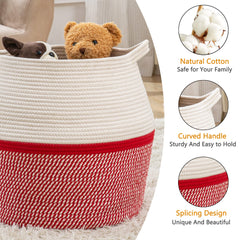 KAKAMAY cotton rope laundry hamper keeps baby clothes tidy
