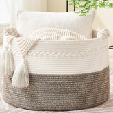 KAKAMAY large blanket basket front view for versatile storage