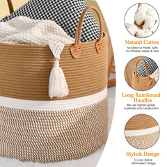 KAKAMAY living room laundry basket demonstrating versatile storage.