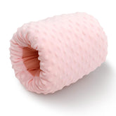 KAKIBLIN Baby Feeding Arm Pillow in pink on display, showing compact design for easy on-the-go feeding.