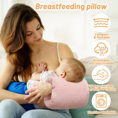 KAKIBLIN pink feeding arm pillow side view, ergonomic support during feeds