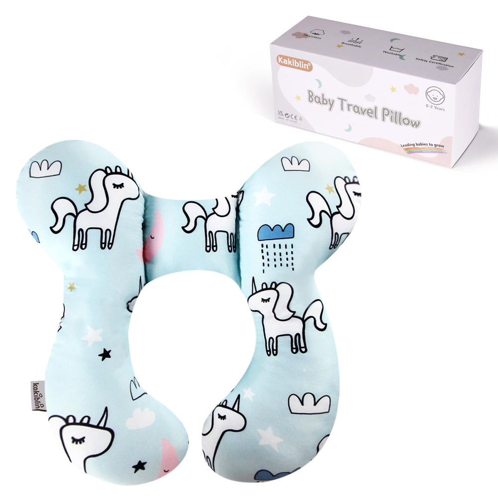 KAKIBLIN Unicorn neck pillow providing head support in car seats
