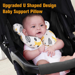 KAKIBLIN Yellow Fox baby neck pillow in car seat enhances travel comfort