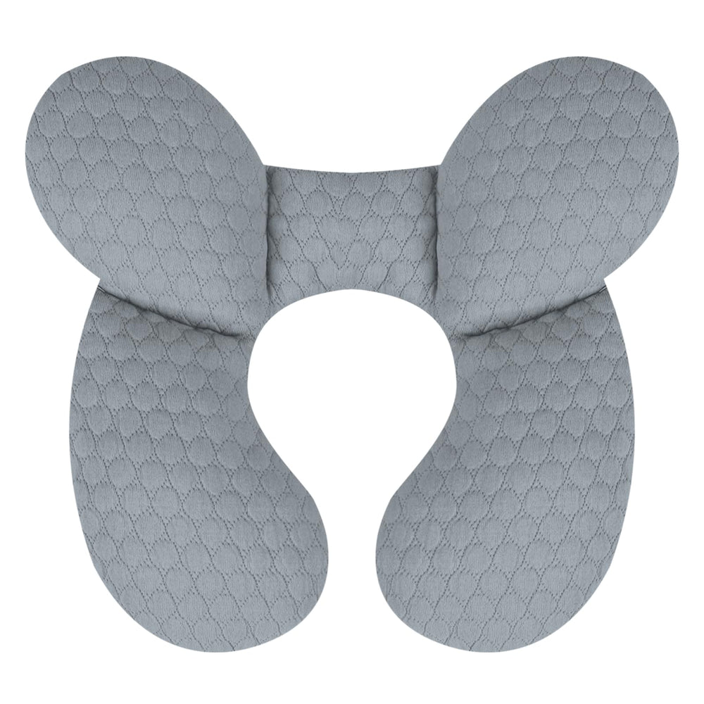 KAKIBLIN Baby Travel Pillow front view shows reinforced neck support for car rides.