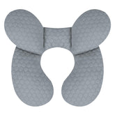 KAKIBLIN Baby Travel Pillow front view shows reinforced neck support for car rides.