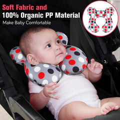 KAKIBLIN Baby Travel Pillow grey pot side view showing compact head support on the go