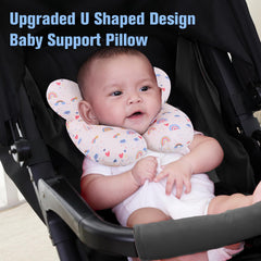 KAKIBLIN Baby Travel Pillow fits car seats and strollers for comfort.