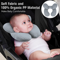 KAKIBLIN Baby Travel Pillow side view highlights ergonomic neck cradle.