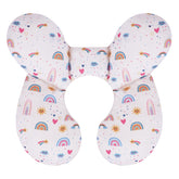 KAKIBLIN Baby Travel Pillow shows the U-shaped design for growing heads on car rides.