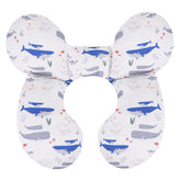 KAKIBLIN Whale front view baby travel pillow supports head and neck in car seats.