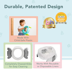 Kalencom Potette Plus locked legs create a stable portable potty chair