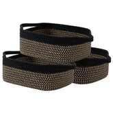 KALLAX Small Woven Basket on a shelf showing compact size for tidy storage.