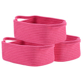 KALLAX small woven basket on a shelf for tidy hot-pink storage