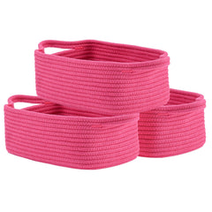KALLAX small woven basket on a shelf for tidy hot-pink storage