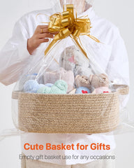 KALLAX Soft cotton rope basket highlights natural texture for gentle toy storage.