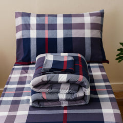 KAREVER navy grid pattern adds elegant style to kid's sleep space
