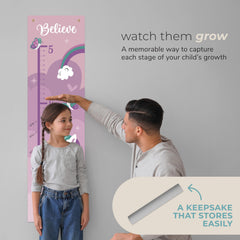 Karisma Decor growth chart close-up reveals textured PVC-free material and durable construction.