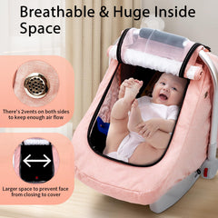 Kaseeous car seat canopy shows dual side vents for balanced airflow during rides.