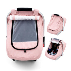 Kaseeous waterproof car seat cover exterior and soft mink interior protect baby from rain.