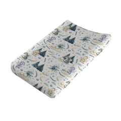 KASTLEE fairytale dragons changing pad cover with moon and stars for smoother diaper changes.