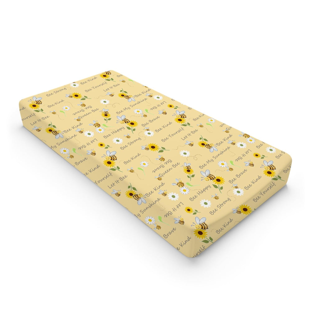 KASTLEE Watercolor Bees changing pad cover with sunflowers for cozy softness