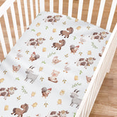 KASTLEE watercolor farm life pig crib sheet; soft, breathable fabric for comfy naps.