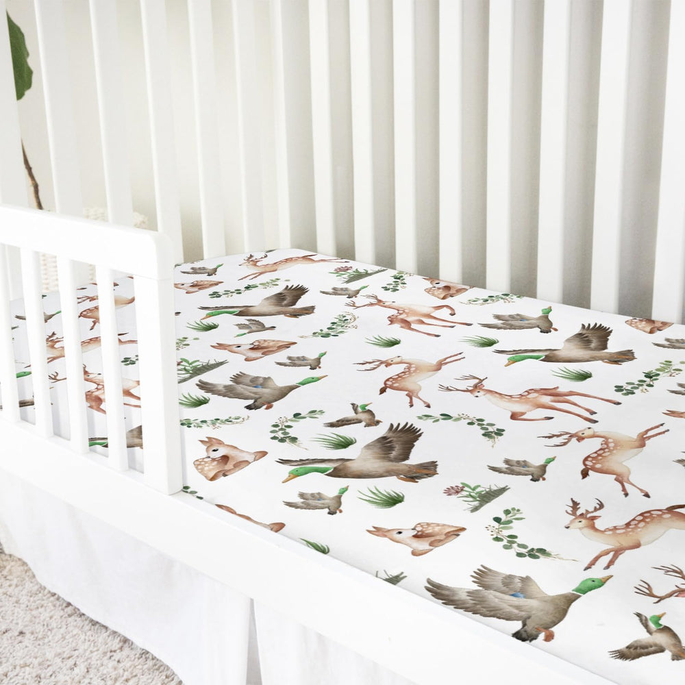 KASTLEE wild animals crib sheet with deer and duck pattern for cozy sleep
