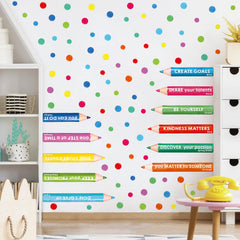 Kasubeso inspirational wall decals offer a motivational message for classrooms.