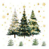 Kasubeso watercolor pine tree wall decal in large size adds a cozy festive focal point.