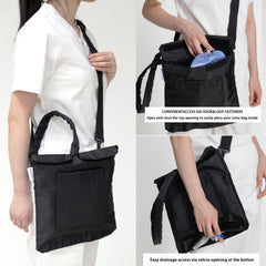 Kate Brothers Catheter Bag Holder bottom Velcro opening for drainage.
