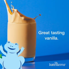 Kate Farms label confirms dairy-free, soy-free, gluten-free ingredients for sensitive diets.
