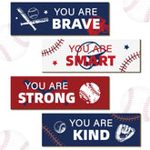 Kathfly baseball wall decor set featuring four signs for cohesive kid room styling