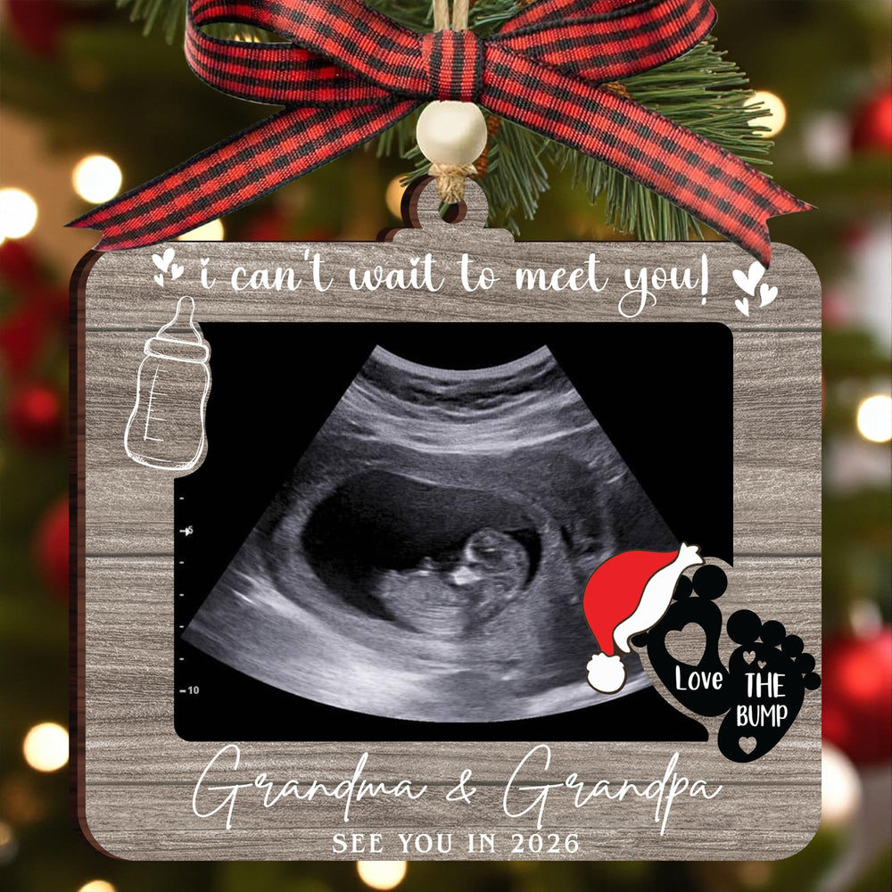 KATINAT baby ultrasound frame ornament on a Christmas tree keeps the moment alive