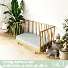 KATU breathable natural-cover detail for cooler, comfortable naps.