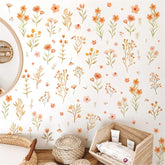 Kazova boho wildflower wall stickers brighten walls with soft watercolor florals.