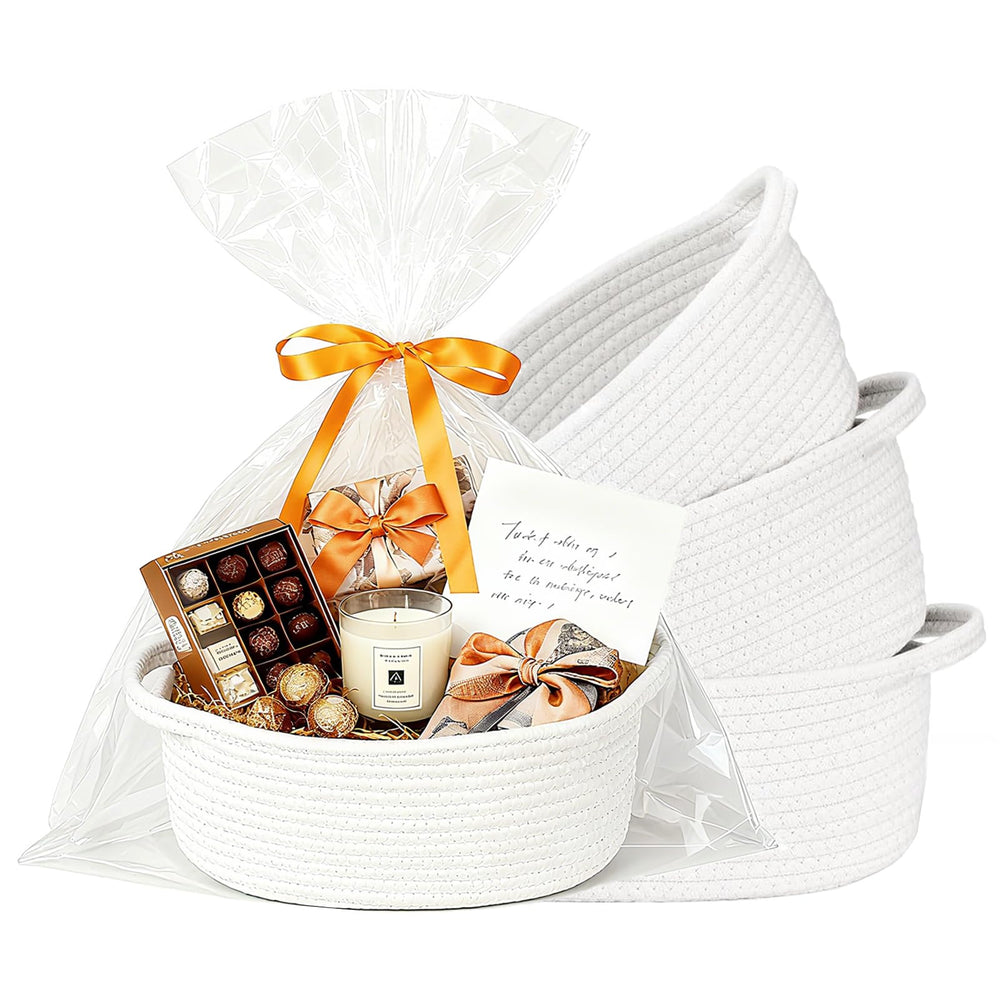 KCKLYY Gift Basket Empty front view; compact 4-pack for gifts