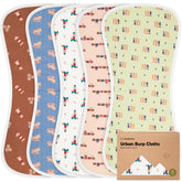 KeaBabies organic burp cloths 5-pack in soft plush fabric for newborn mess care.