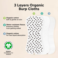KeaBabies soft plush cotton burp cloths gentle on sensitive skin