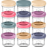 KeaBabies 12-pack 4oz glass jars with lids Sunset, ideal for homemade baby food prep