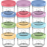 KeaBabies 4oz glass jar with lid for safe baby food storage on the go.